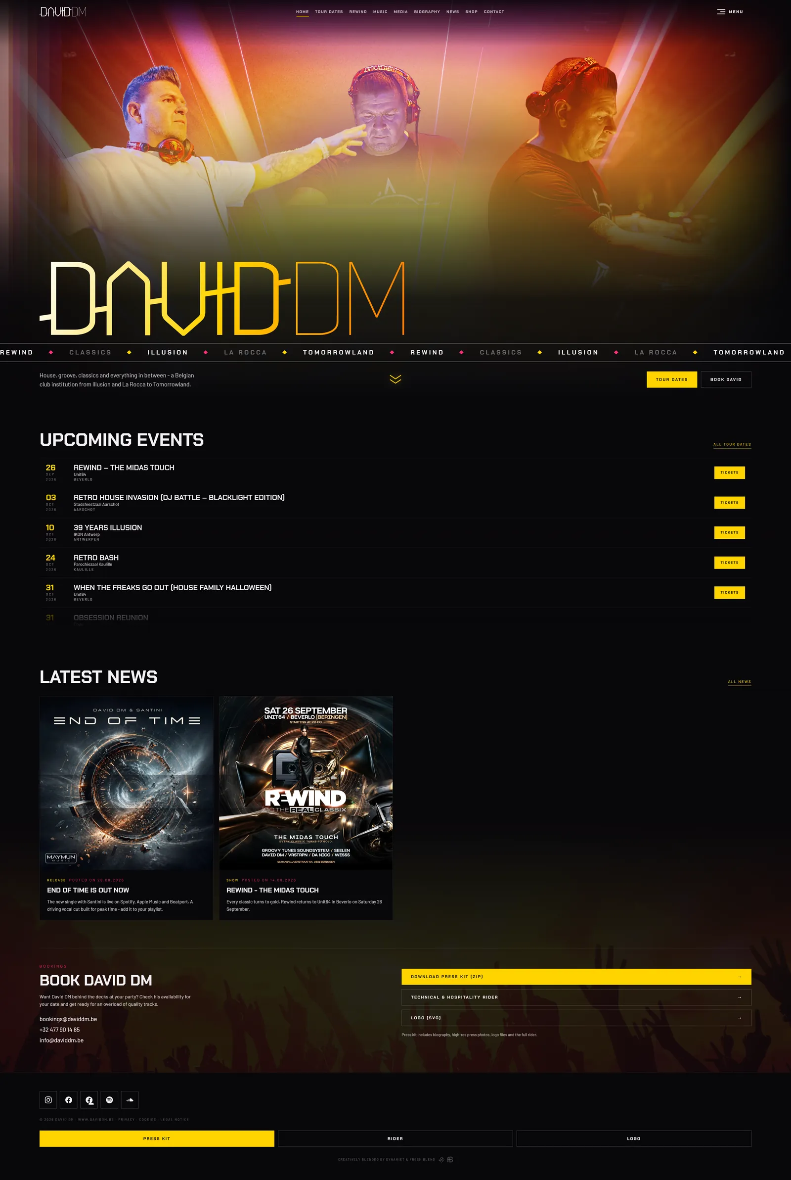 daviddm.be Website David DM - screenshot homepage