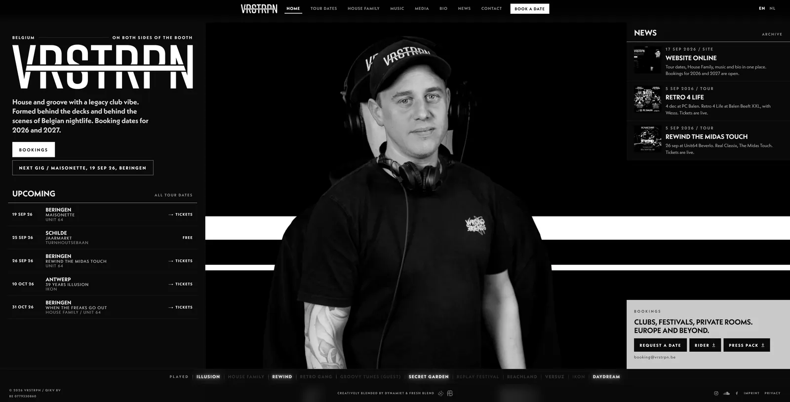 vrstrpn.be Website VRSTRPN - screenshot homepage
